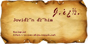 Jovián Áhim névjegykártya