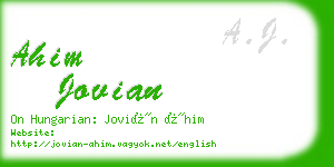 ahim jovian business card